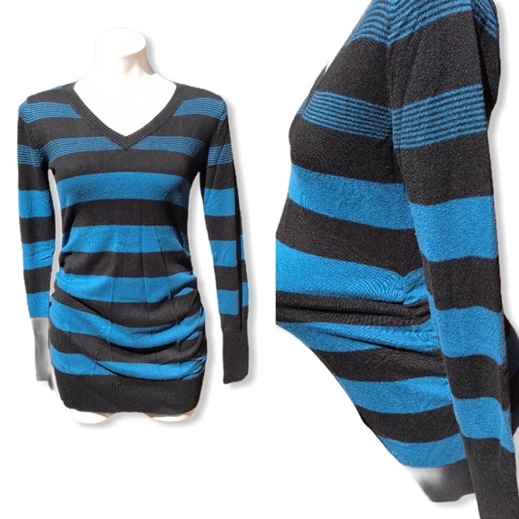 Liz Lange Maternity Striped Sweater Dress Blue S - Picture 1 of 7